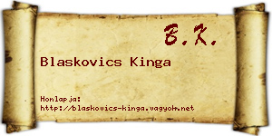 Blaskovics Kinga névjegykártya